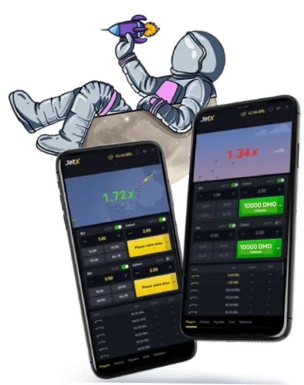 JetX mobile app on Android smartphone